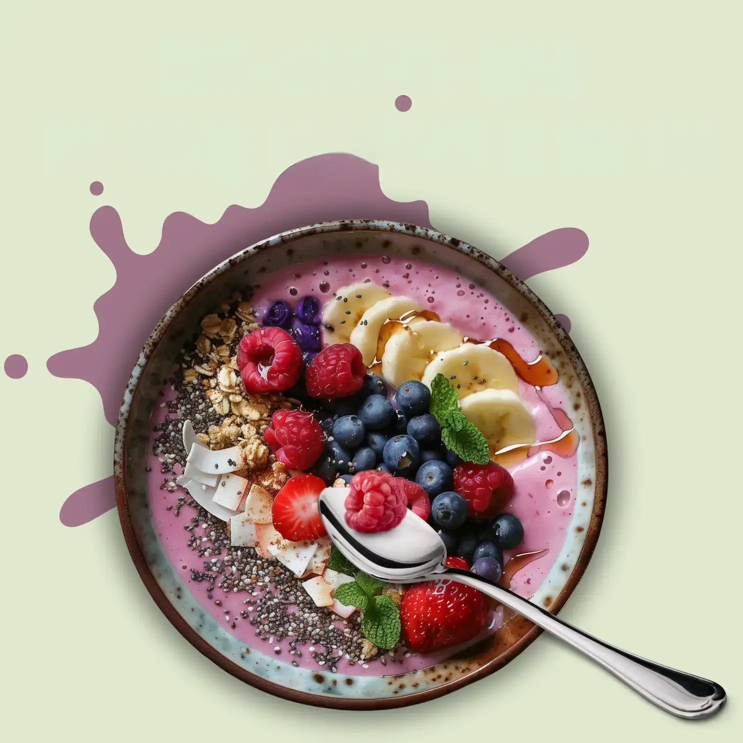 Sommerliche Smoothie Bowl mit Hanfsamen