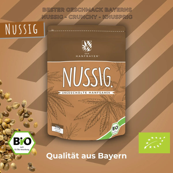 Bio Hanfsamen ungeschält kaufen Nussig Der Hanfbayer