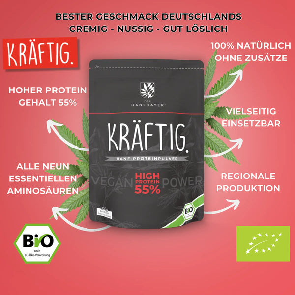 Hanfprotein | Bio & vegan | KRÄFTIG.