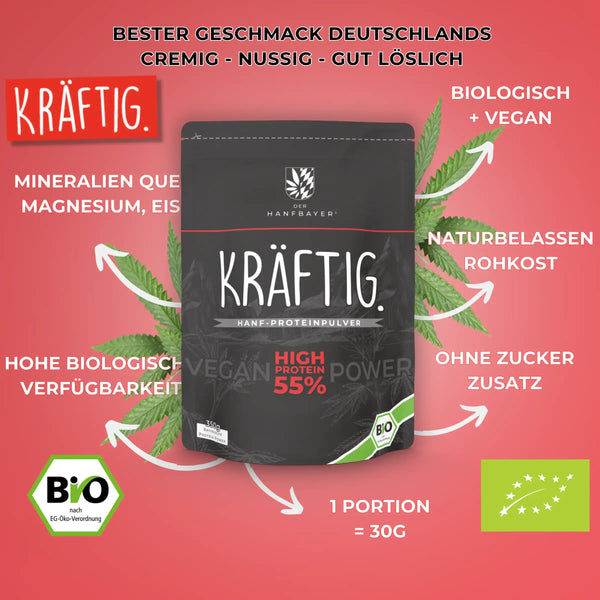 Hanfprotein | Bio & vegan | KRÄFTIG.