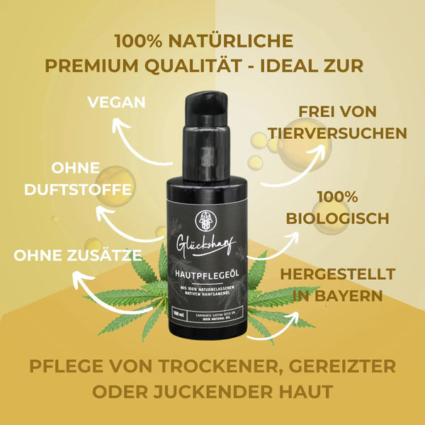 Glückshanf Kosmetik Hanföl bestes Hautpflegeöl