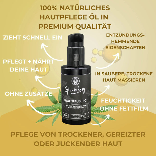 Glückshanf Kosmetik Hanföl bestes Hautpflegeöl