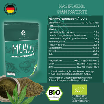 Bio Hanfmehl Kaufen Der Hanfbayer GmbH Nährwerte