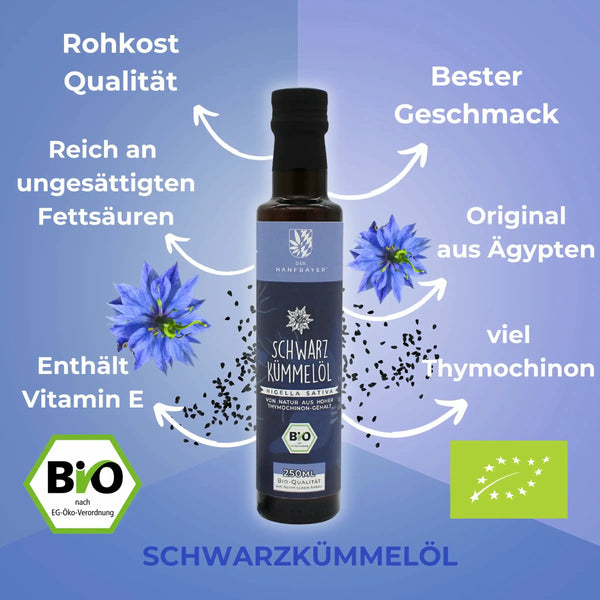 Bio Schwarzkümmelöl kaltgepresst (Nigella sativa)